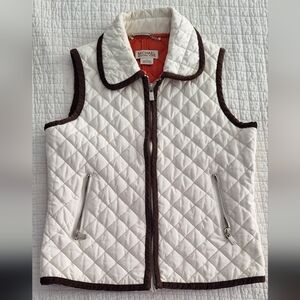 Michael Kors quilted vest women's small white and dark brown new without tags